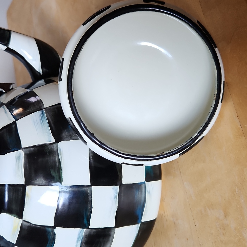 MacKenzie-Childs Courtly Check Enamel 2-Quart Tea Kettle - Picture 12 of 12